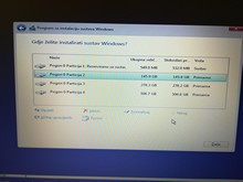 instalacija Windowsa particija