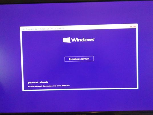 operativni sistem Windows 10 instalacija